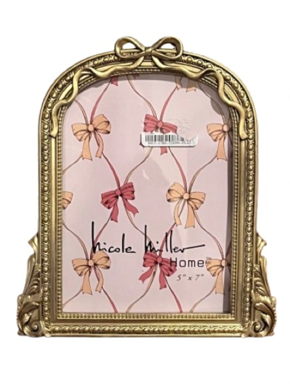 🆕- Nicole Miller Home- Gold Bow Decorative Picture Frame - 5x7
